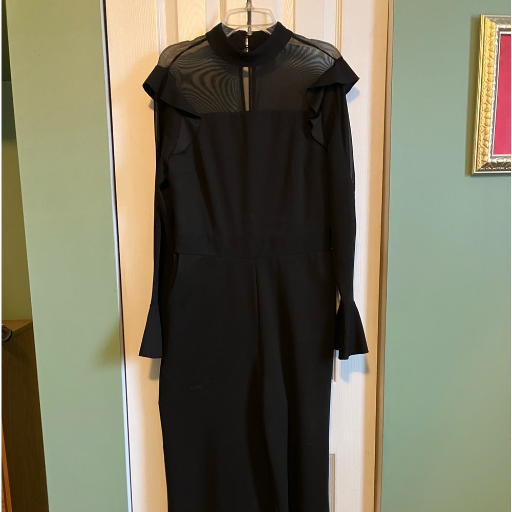 Elegant black/sheer jumpsuit